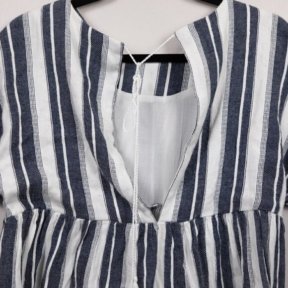 J.O.A. peplum linen blend top-L - Picture 4 of 5